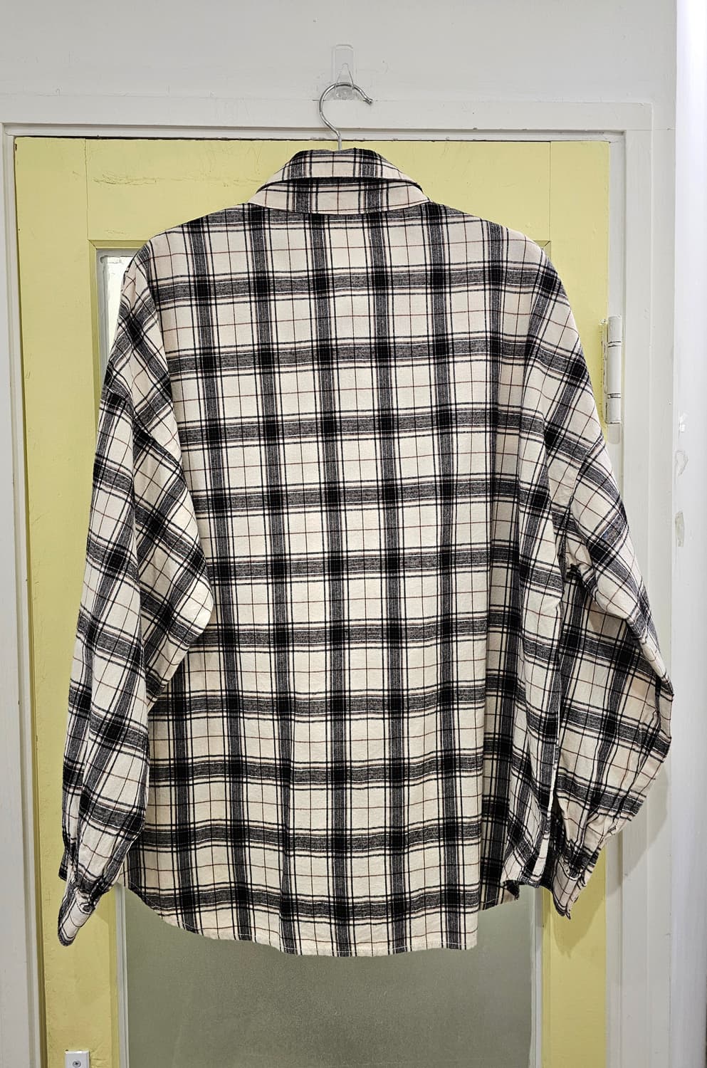 Wego 아이보리 블랙 체크 셔츠 상품이미지5