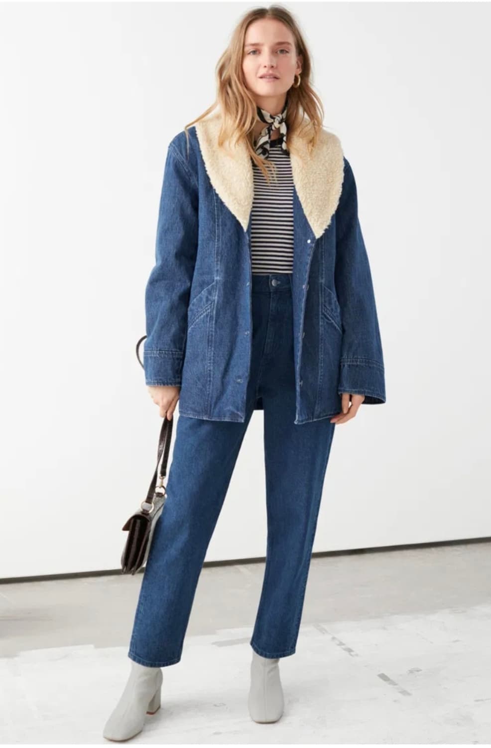 앤아더스토리즈 데님 시어링코트 상품이미지1