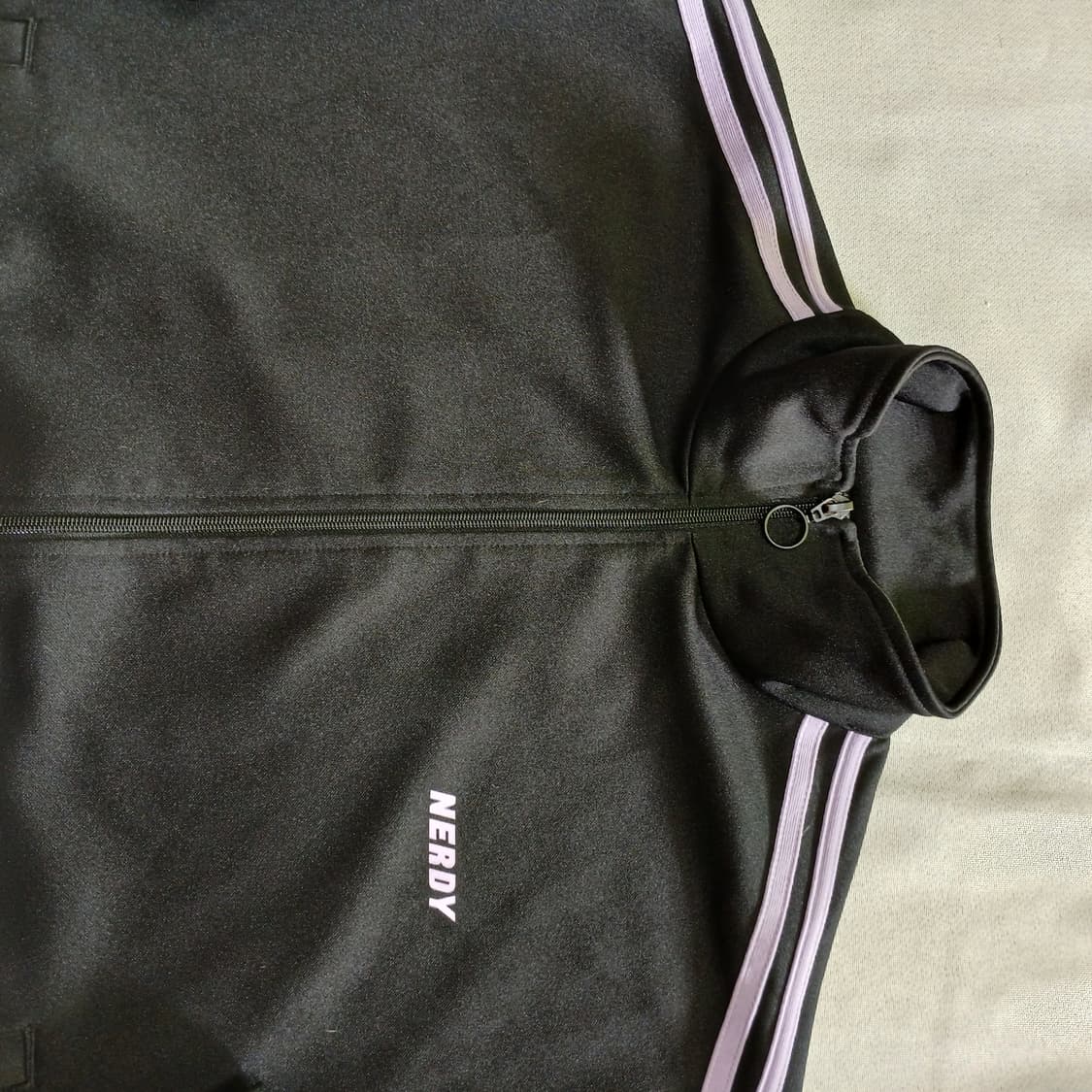 Nerdy 널디 블랙 연보라 져지 트랙탑 자켓 상품이미지9