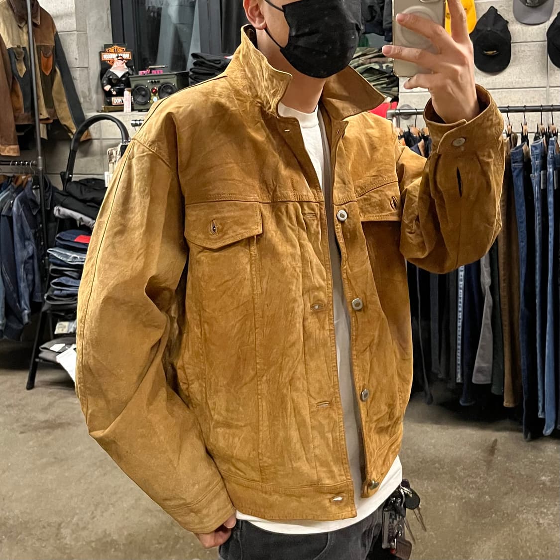 90s 빈티지 가죽 트러커 자켓 (105-110) 상품이미지6