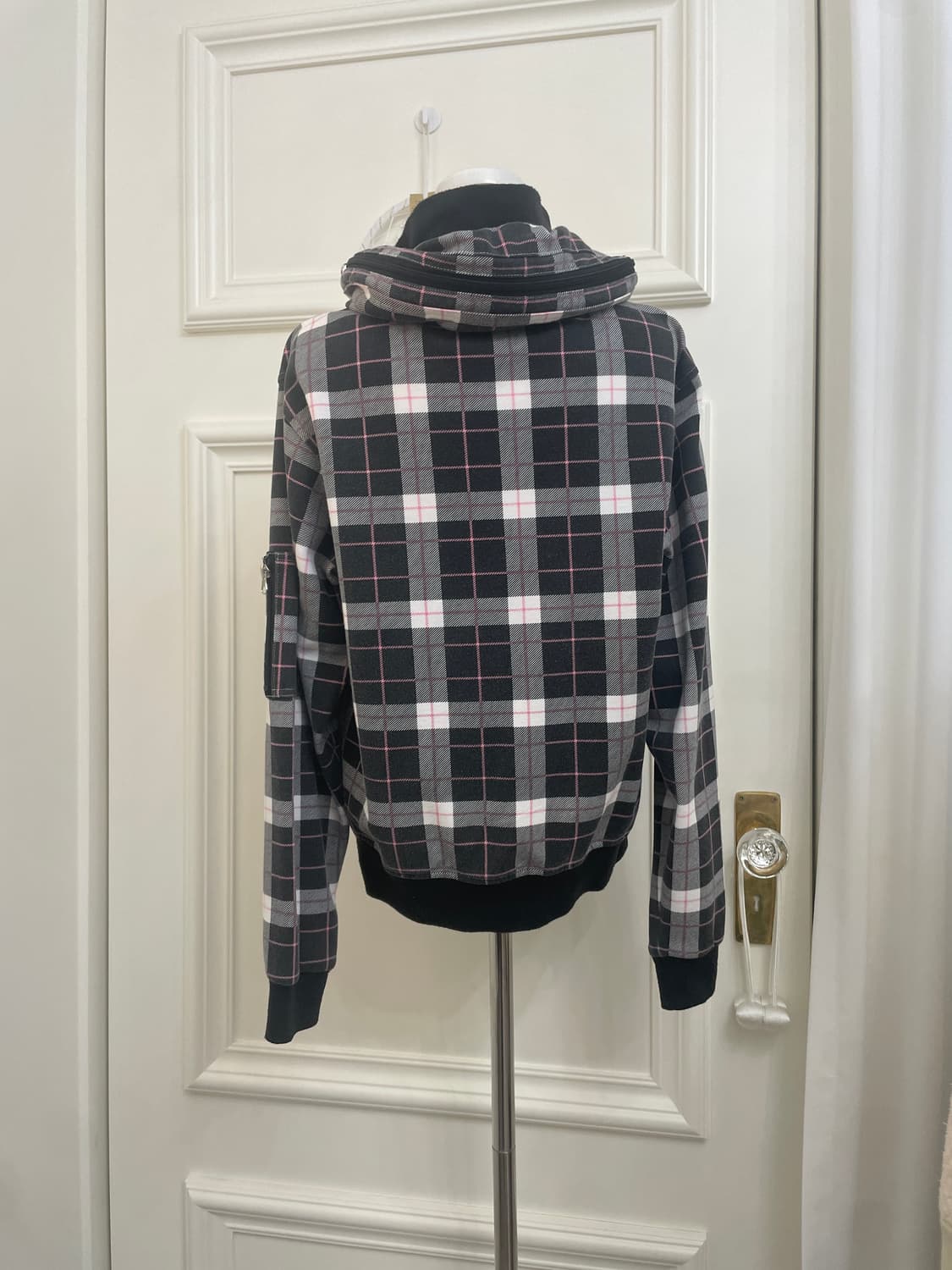 black check cute hoodie jumper(size-M) 상품이미지4