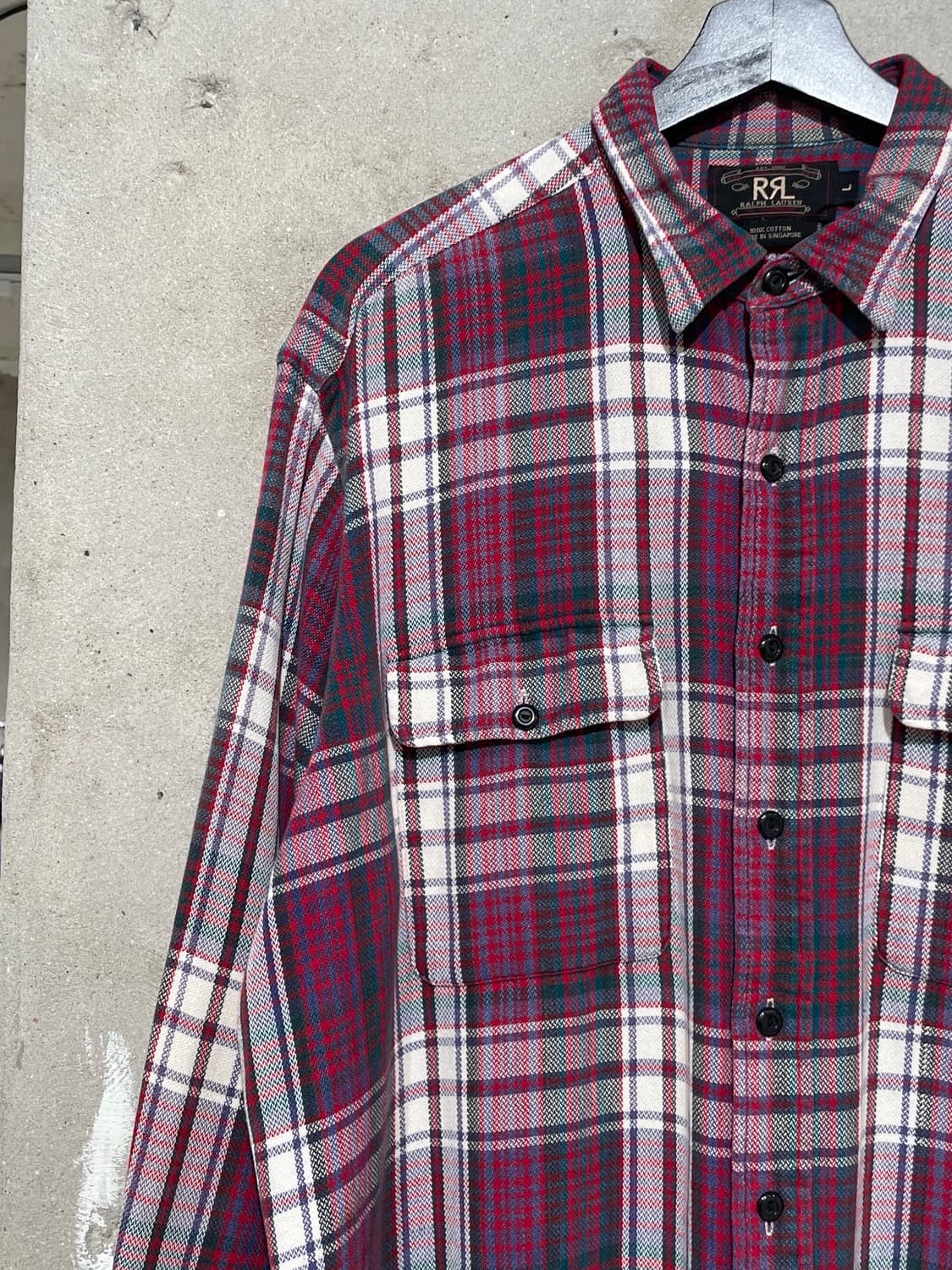 더블알엘 90’s 트윈 포켓 체크 셔츠 상품이미지2