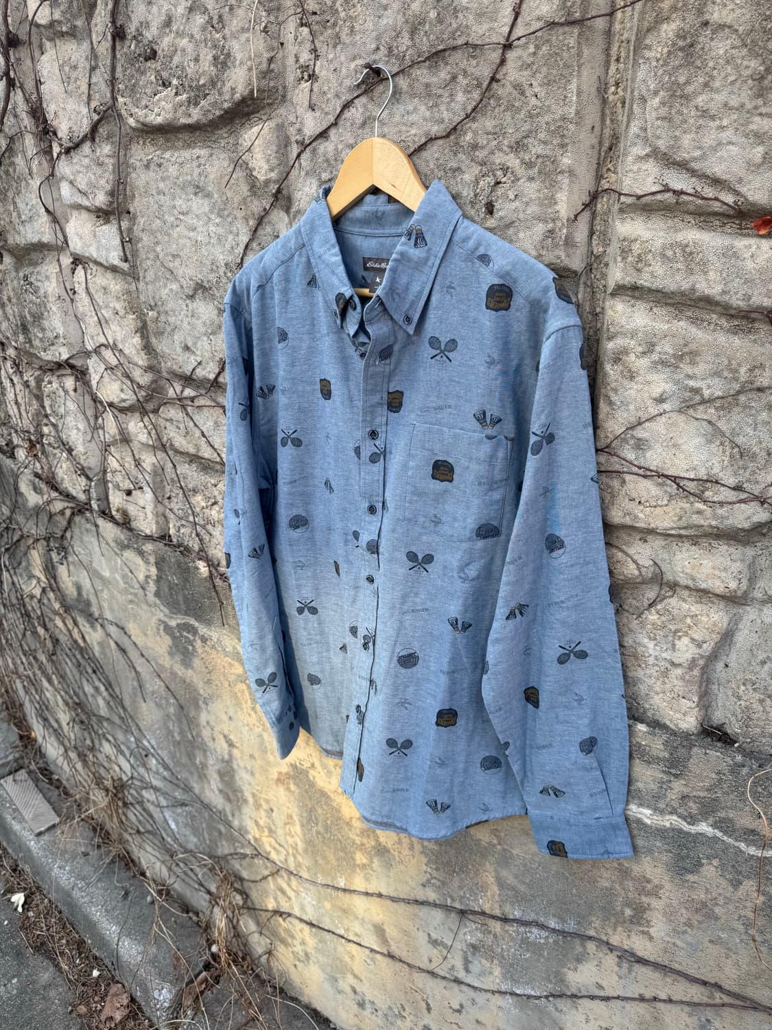 에디바우어 스포츠샵 프린팅 코튼 셔츠 L 상품이미지3