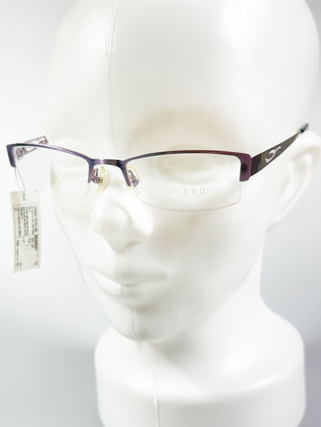 HARU 퍼플 반무테 스퀘어 메탈 프레임 빈티지 안경 상품이미지8