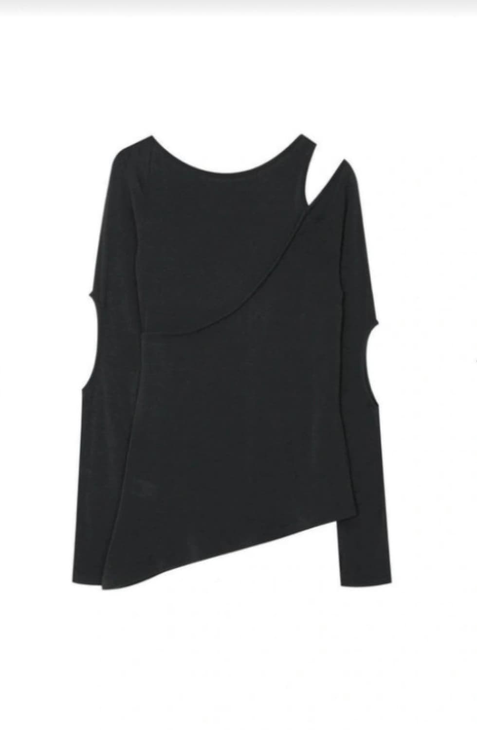 보헤미안서울 슬리브 홀 레이어드 티 애쉬 차콜 상품이미지2