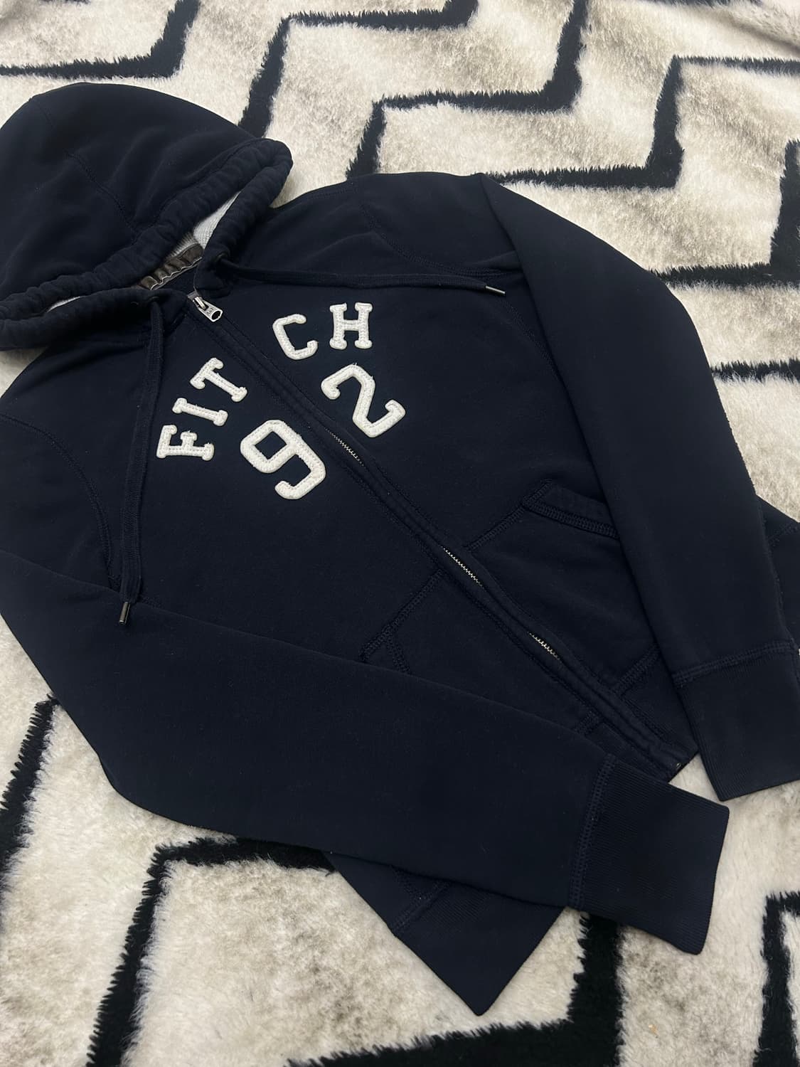 [S]아베크롬비 스펠아웃 후드집업/네이비/기모 상품이미지2