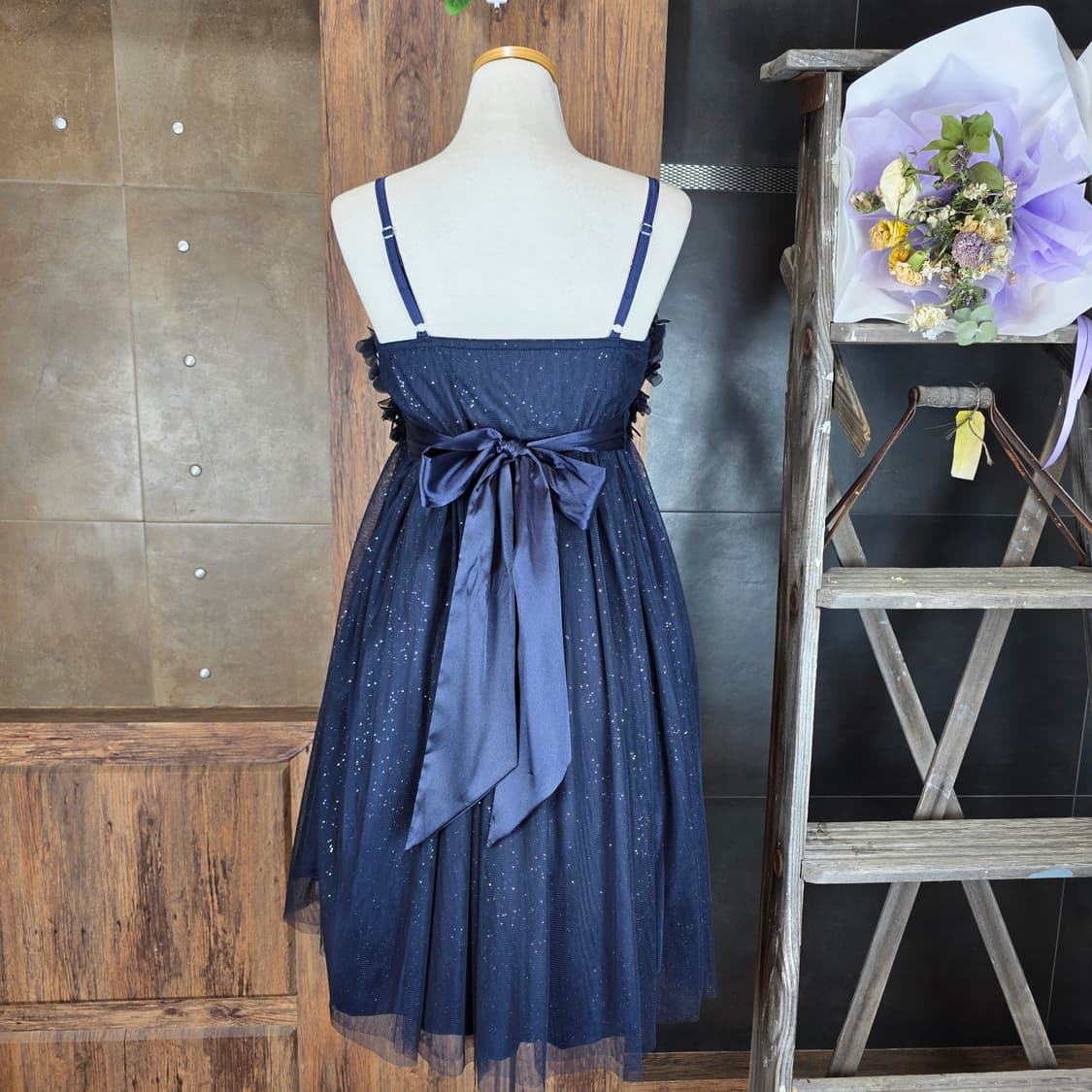 플라워 글리터 튤 원피스 상품이미지4