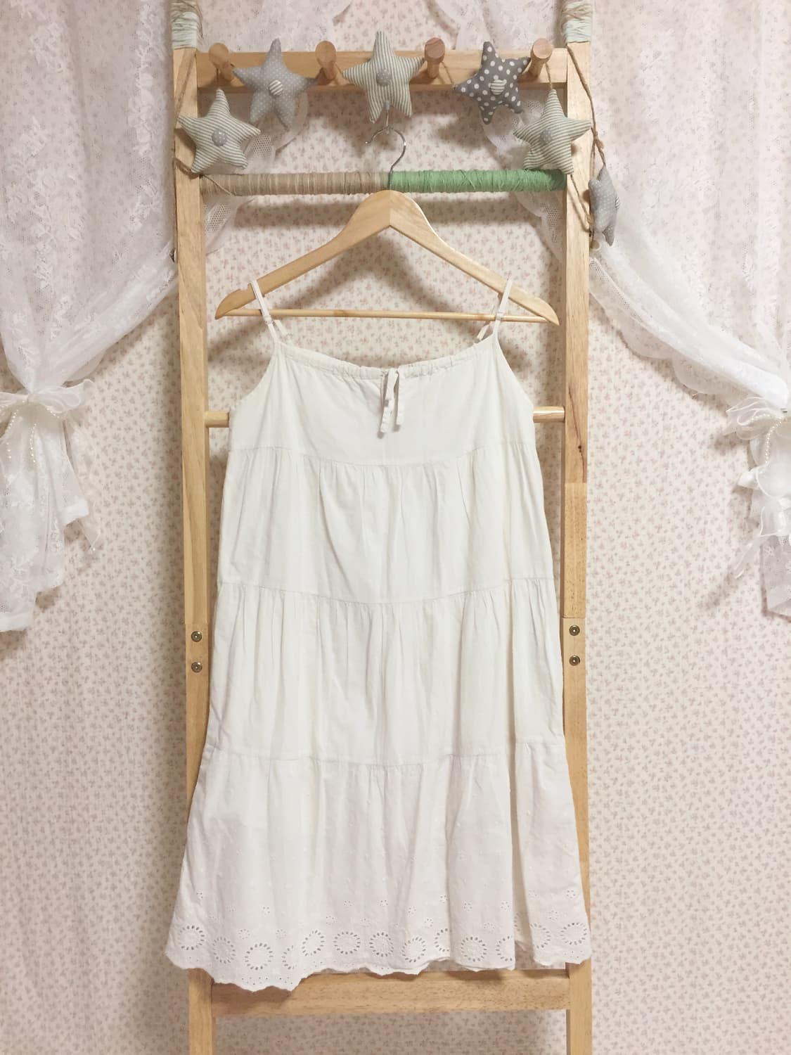 빈티지 어스뮤직 레이어드 펀칭 슬리브리스 상품이미지1