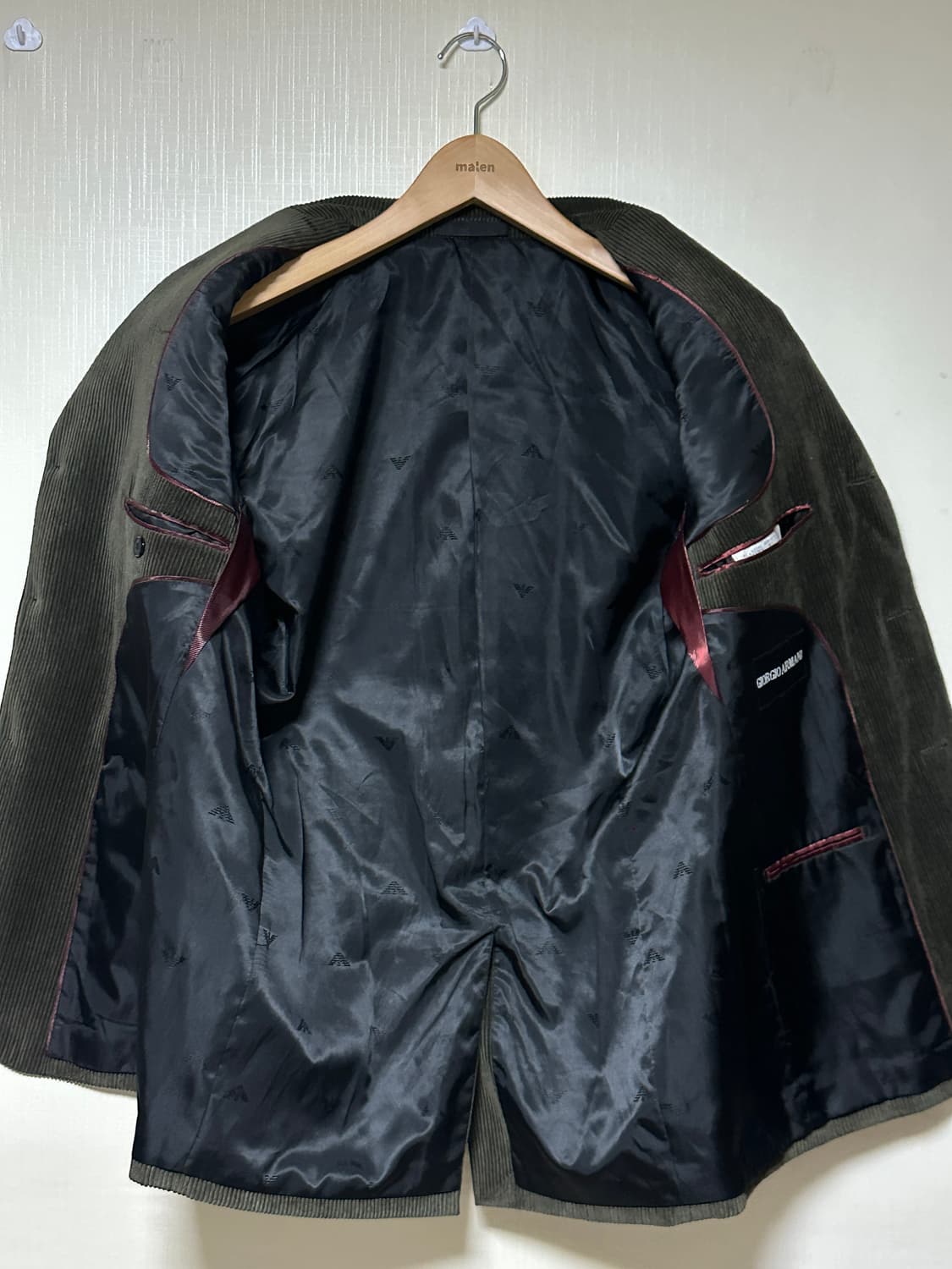 20FW)조르지오 아르마니 블랙라벨 120수 울실크 코듀로이 블레이저/4 상품이미지7