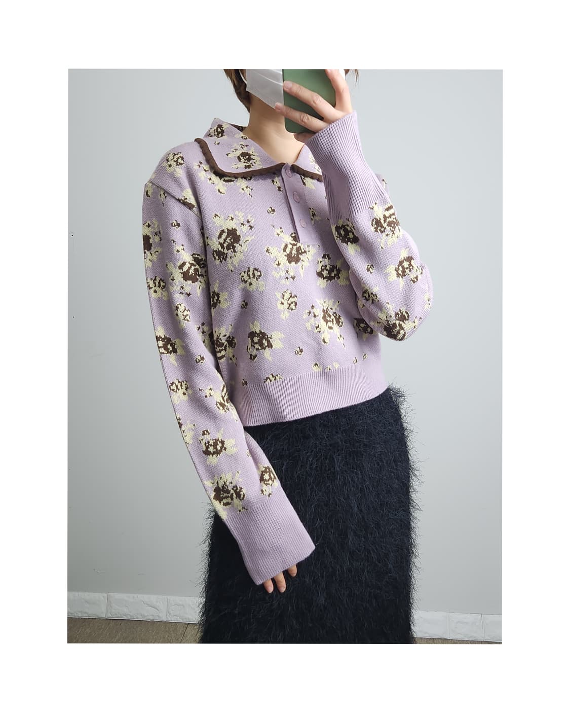 (마가린핑거스)패턴 피케 니트 상품이미지1