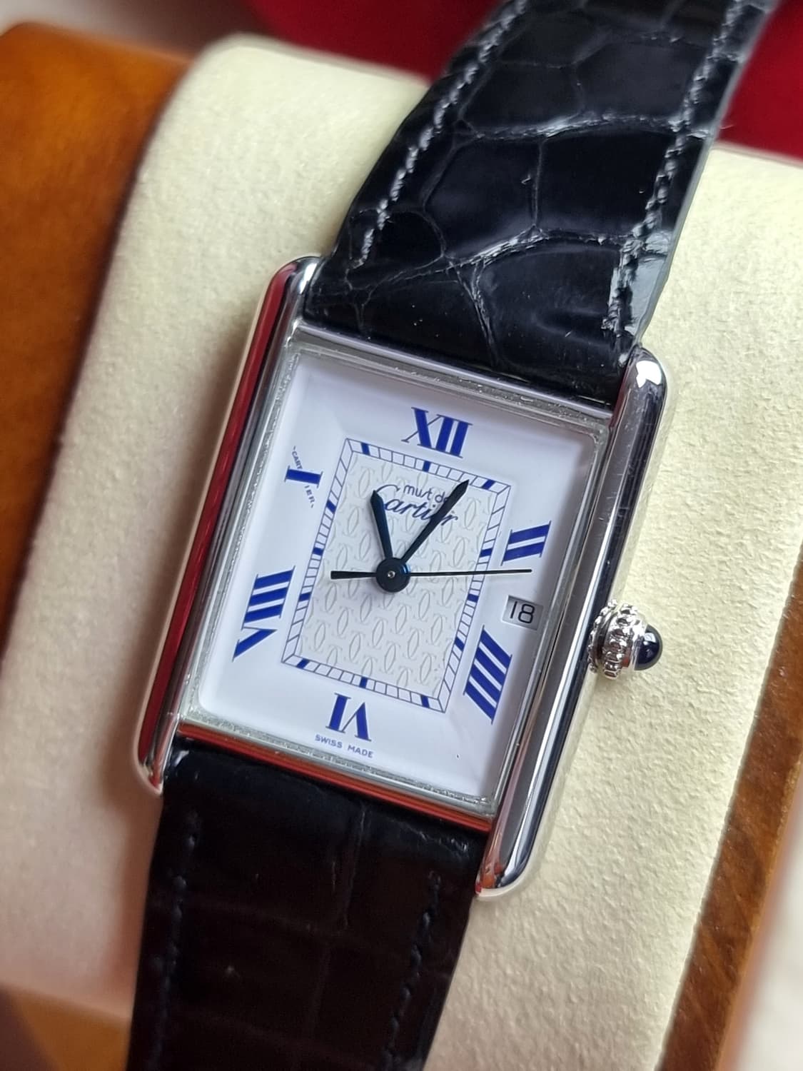 까르띠에 빈티지 탱크머스트 XL 짝수로만 다이얼 디버클 시계 99년 상품이미지1