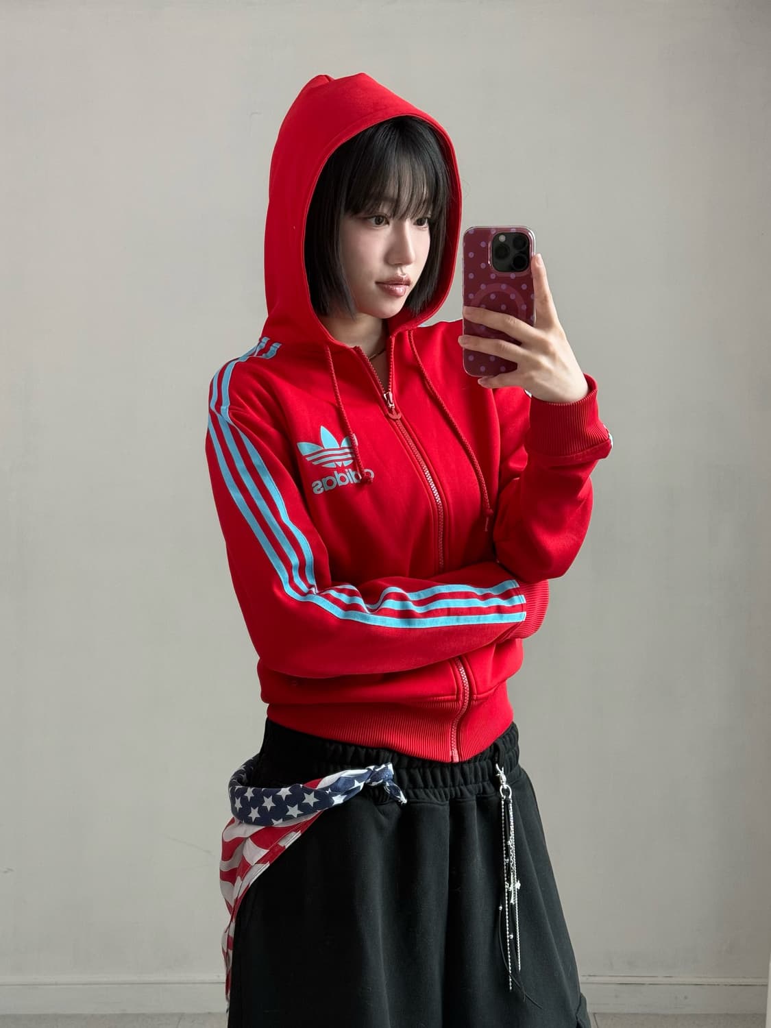 아디다스 레드 후드 져지 상품이미지4