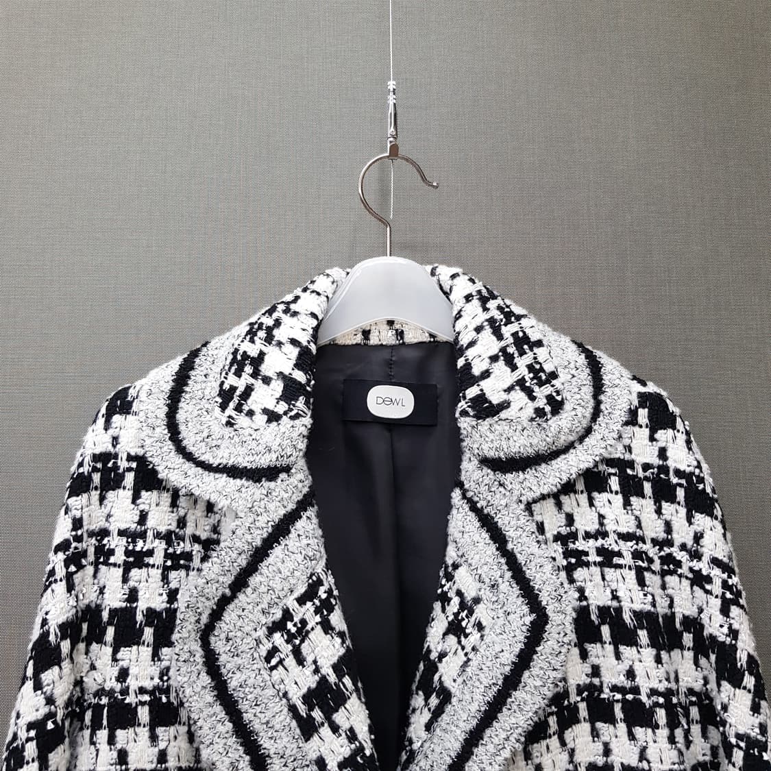 듀엘 DEWL 2021 하운드체크 니트 배색 자켓 S사이즈 상품이미지5