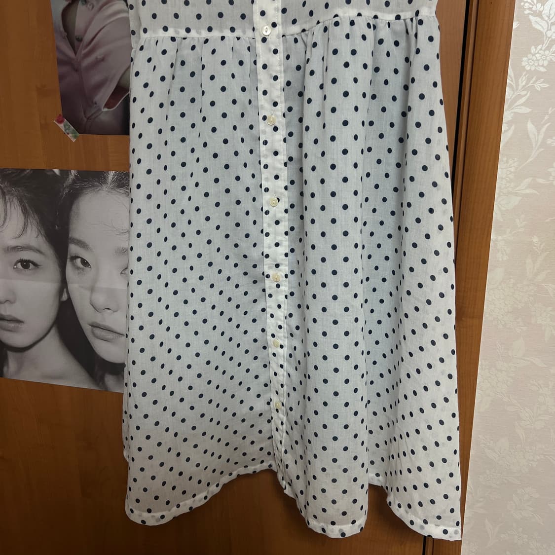 도트 반팔 셔츠 원피스 상품이미지7