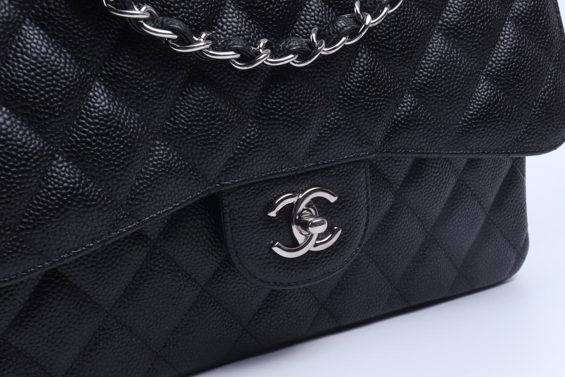 샤넬 클래식 캐비어 블랙 라지 은장 A58600 상품이미지7