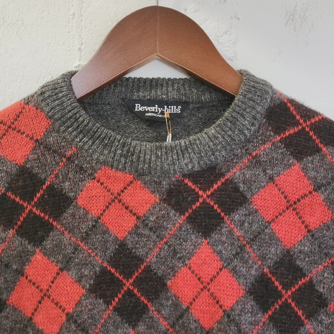 Beverly hills 아가일 울100 니트 상품이미지4