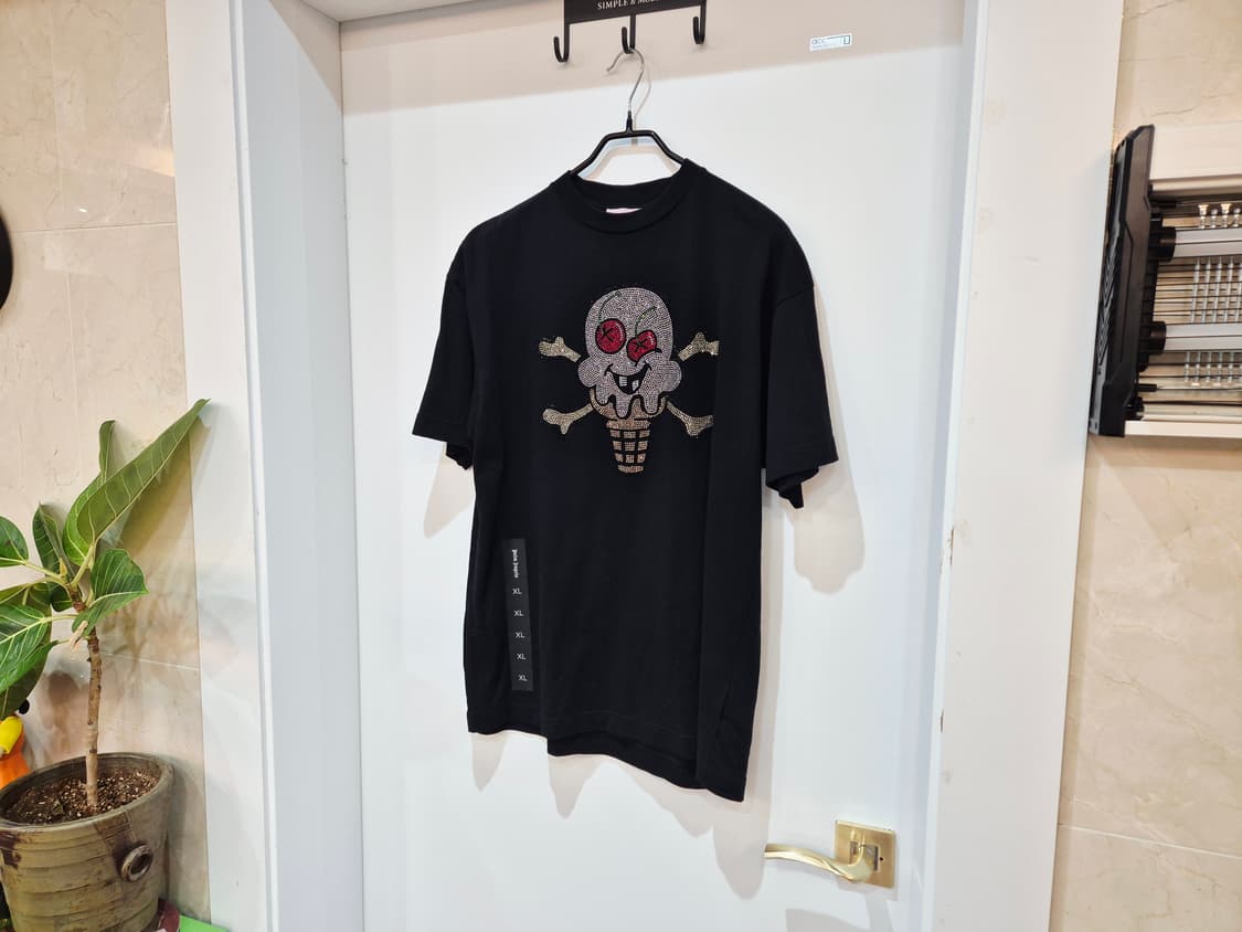 팜엔젤스 BBC 아이스크림 라인스톤 스와로브스키 반팔 티셔츠 블랙 상품이미지2