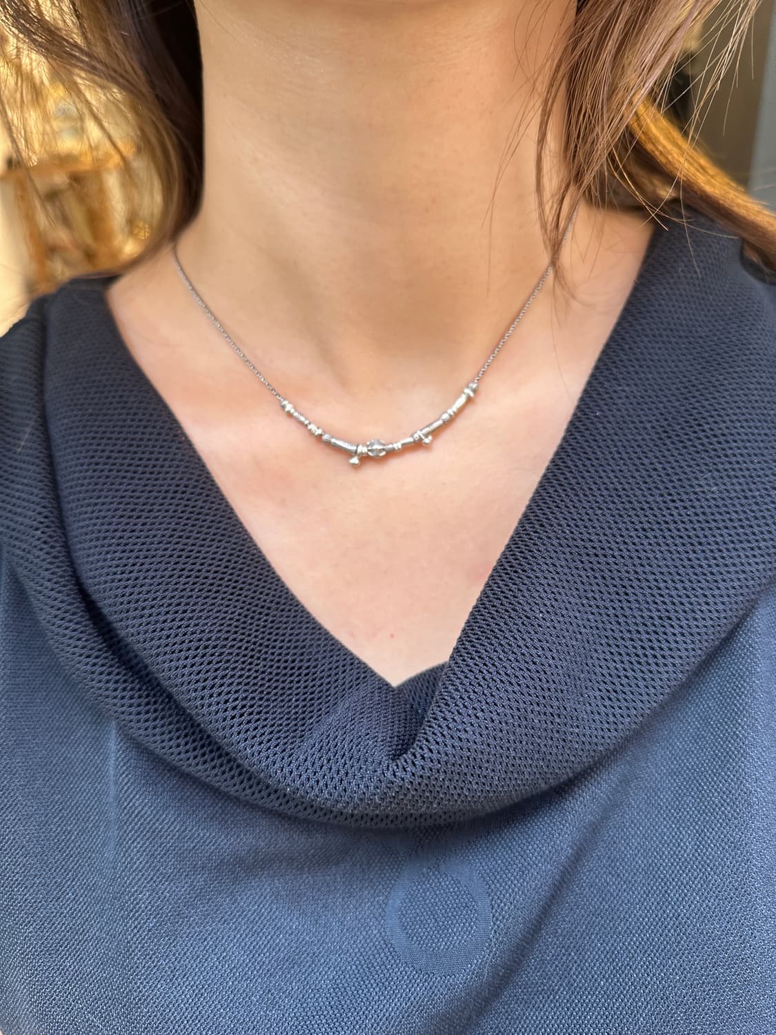 Musta karensilver mix necklace 상품이미지4