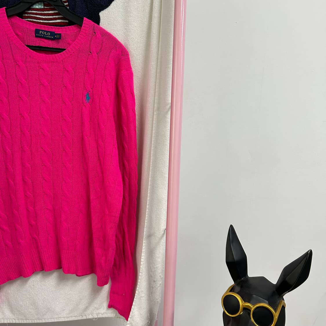 폴로 형광 핑크 니트[415] 상품이미지4