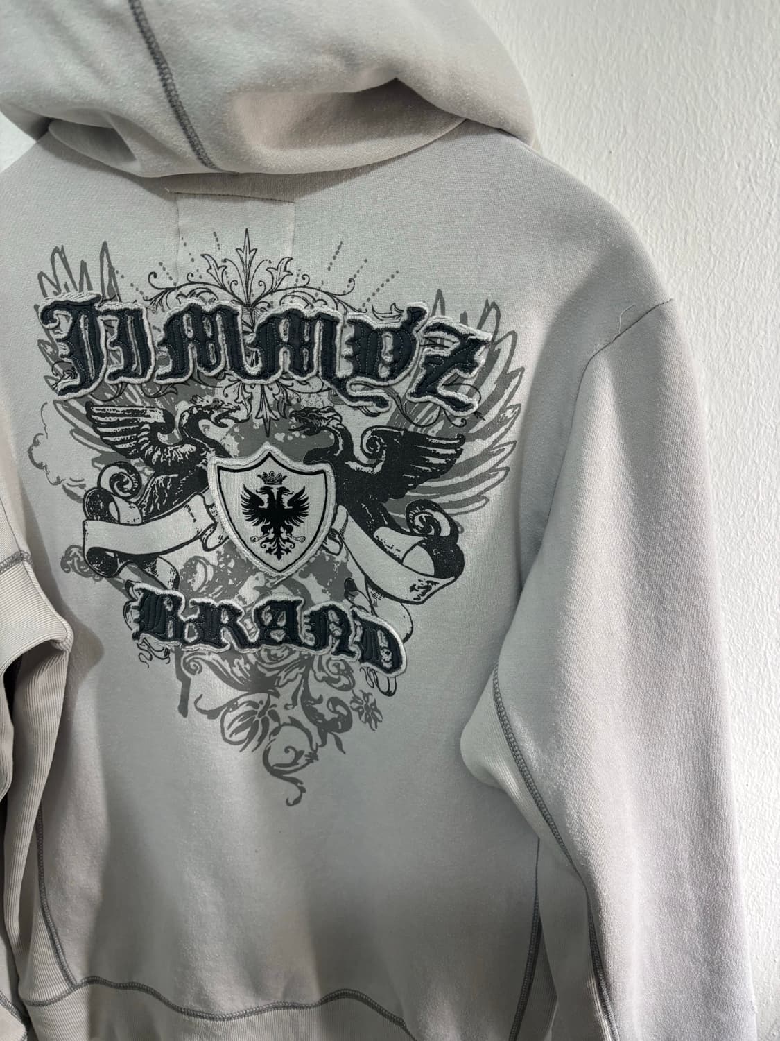 Vintage Graphic Applique Hood Zip-Up 상품이미지6