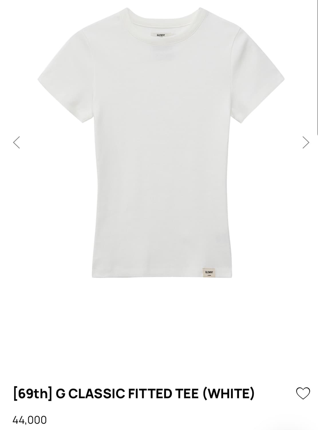 글로니 g classic fitted tee white 반팔 상품이미지1