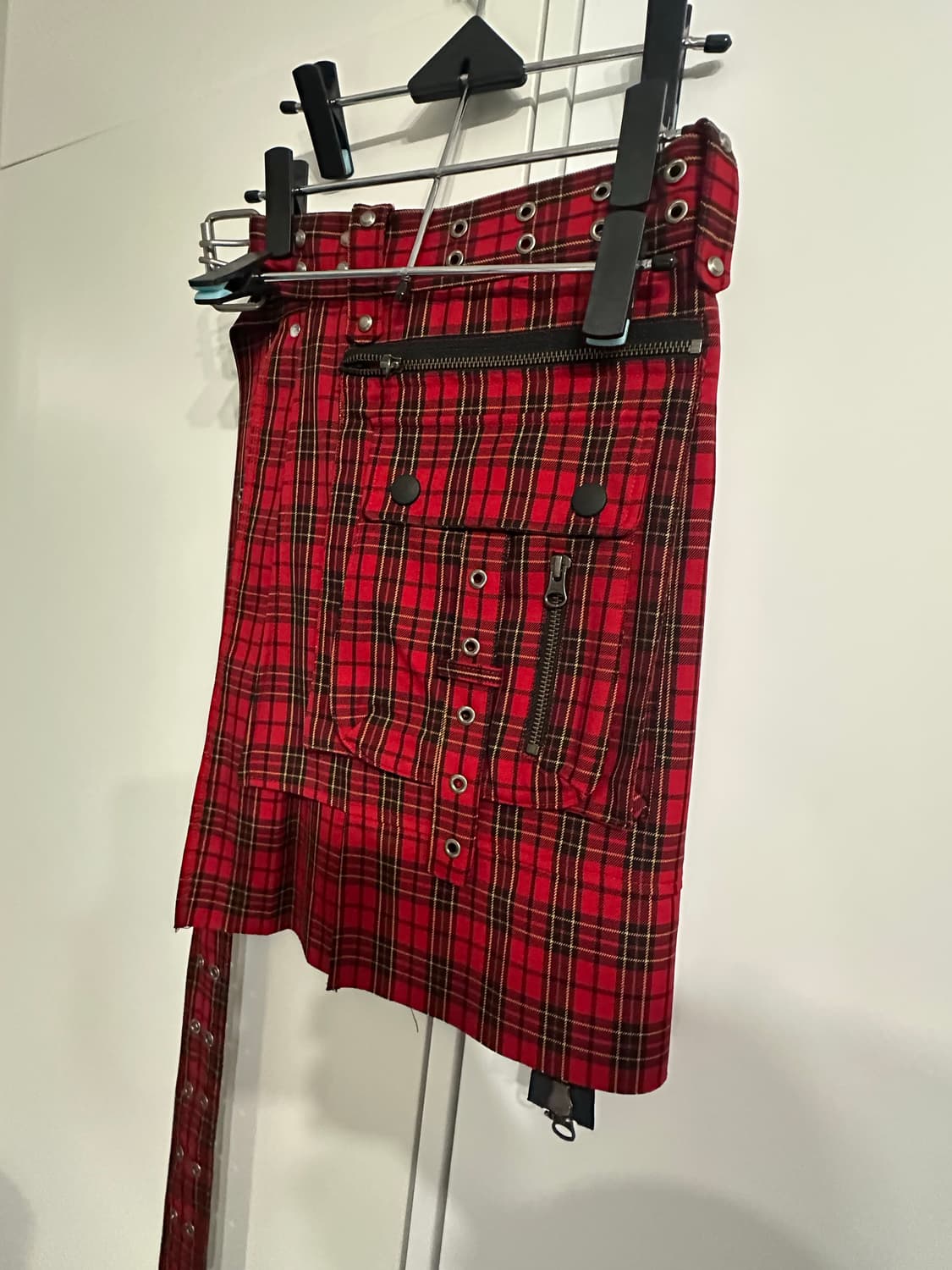 베이컨트 아카이브 레이어드 스커트 체크 레드  상품이미지4