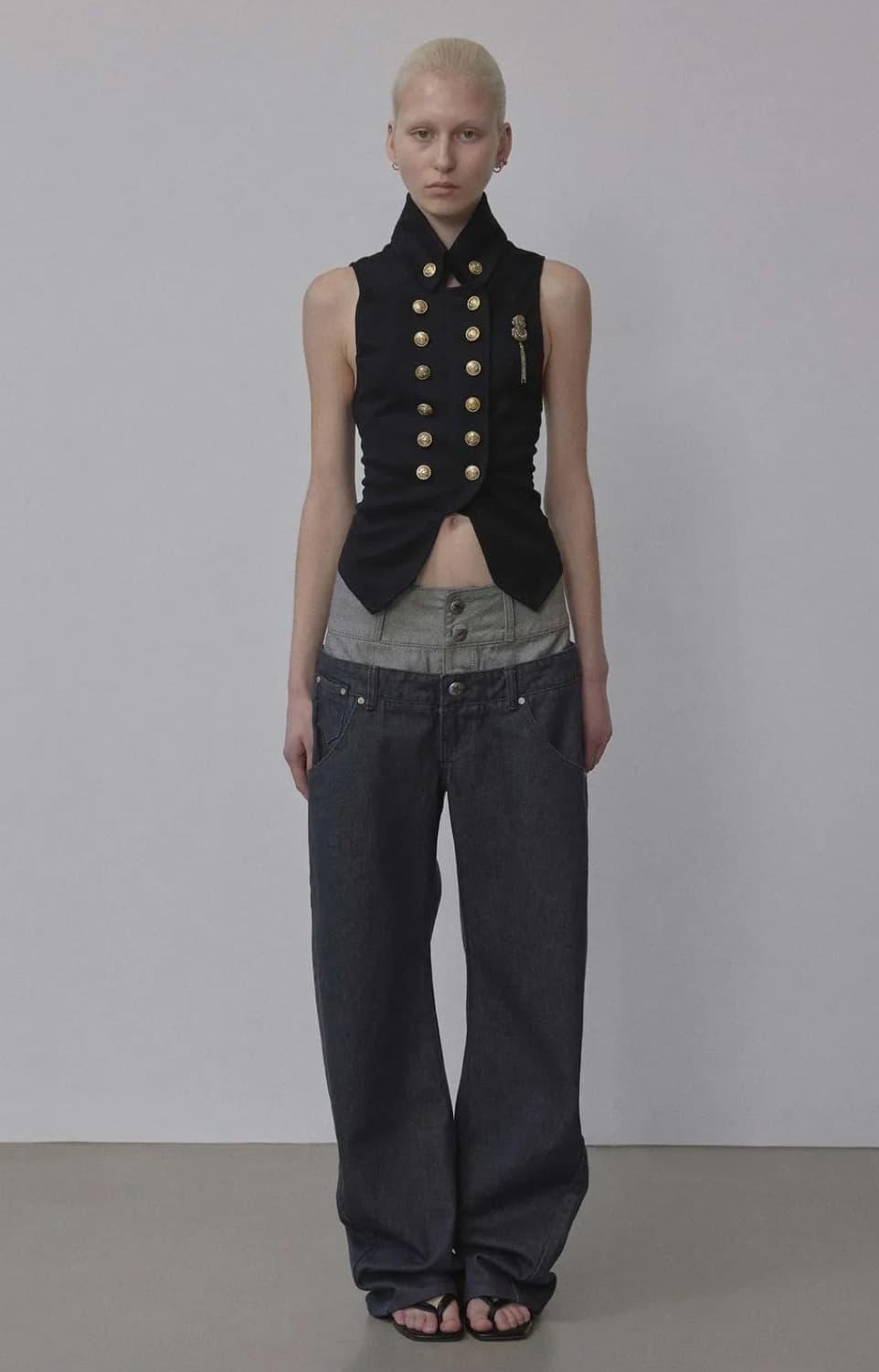 스컬프터 데님팬츠 Beaded Layered DenimPants Gray 상품이미지2