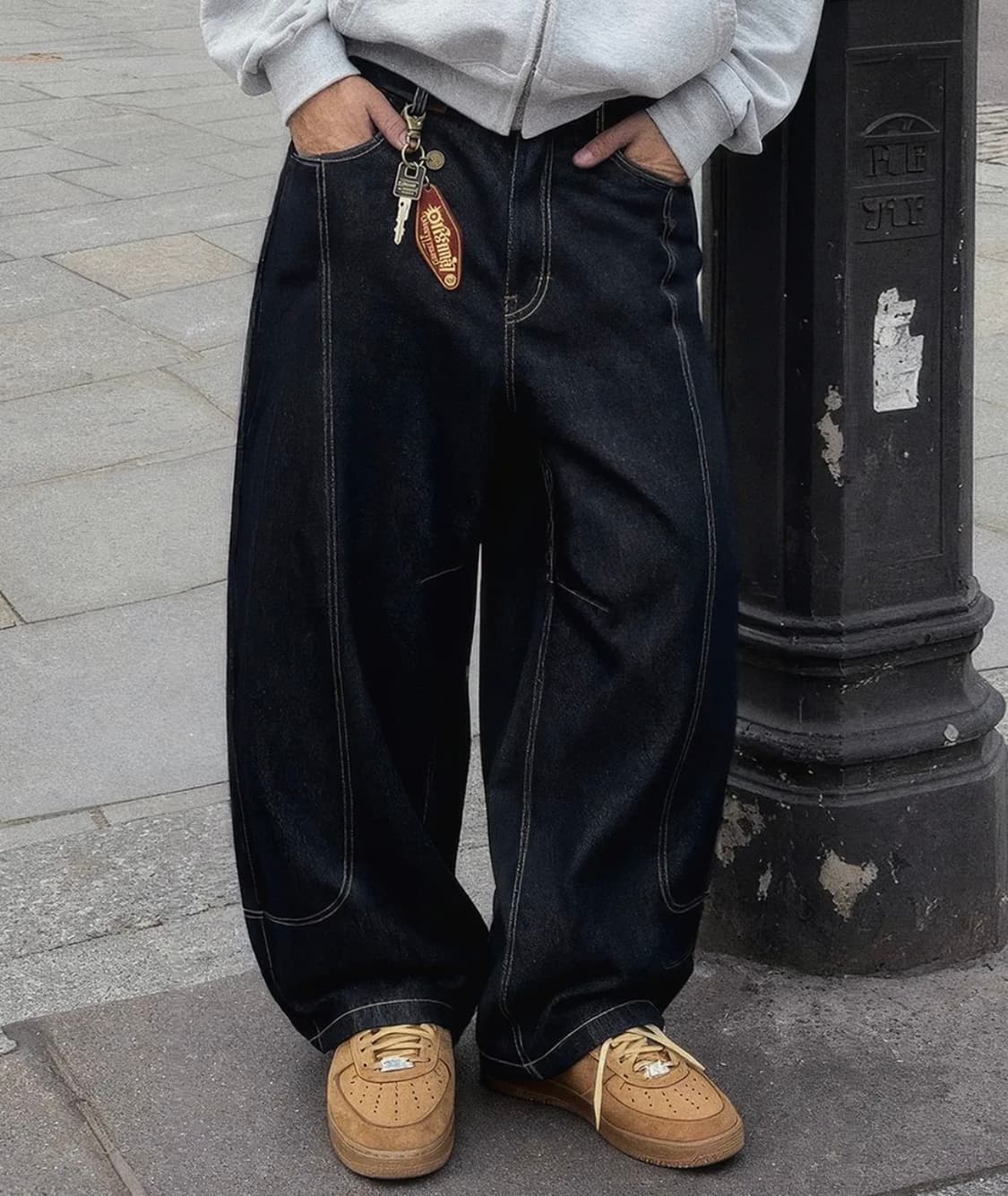 (M) 어널러코드 드로우 커브드 데님팬츠 (생지) 상품이미지1