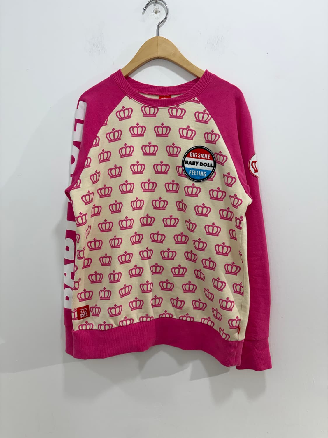 베이비돌 핑크 맨투맨 티셔츠 상품이미지5