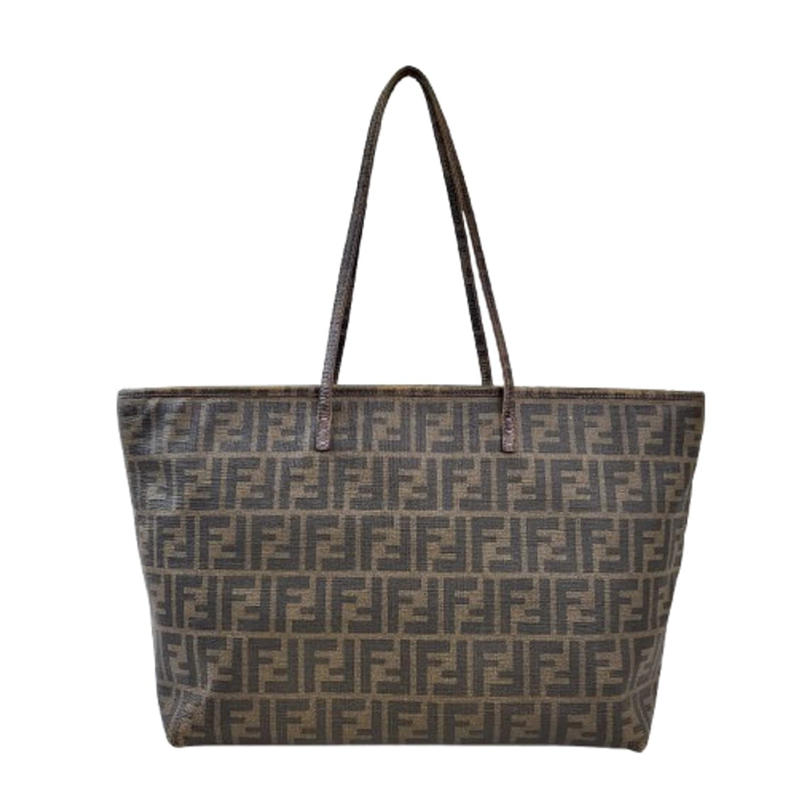 정품 펜디 주카 PVC 타바코브라운 스티치 쇼퍼백 상품이미지1