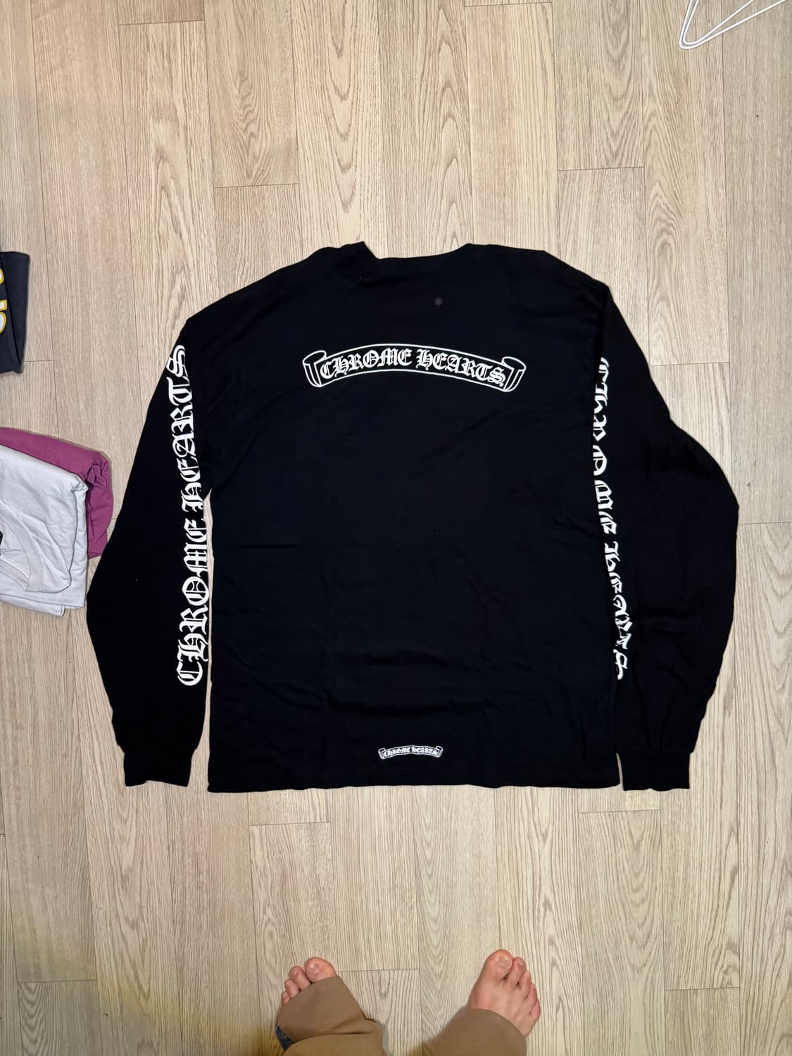 크롬하츠 스크롤라벨 롱슬리브 블랙 XL 상품이미지3