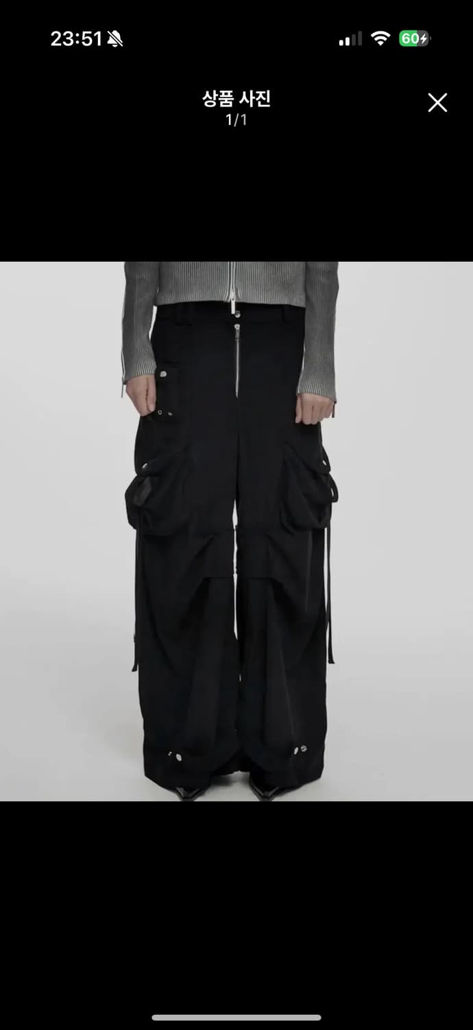 나체 코듀로이 카고 블랙팬츠 상품이미지1