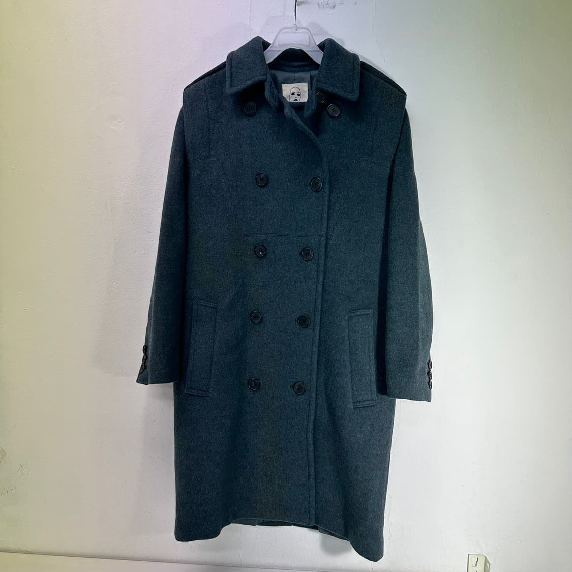 우먼M-L 스튜디오톰보이 청록 더블코트 상품이미지1