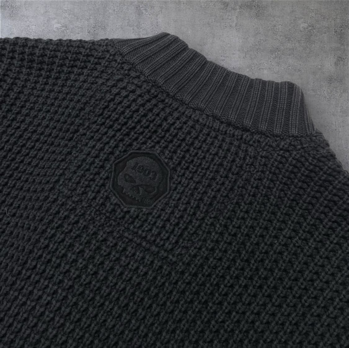 할리 데이비슨 Harley davidson 블랙 와플 하프넥 니트 M 상품이미지10