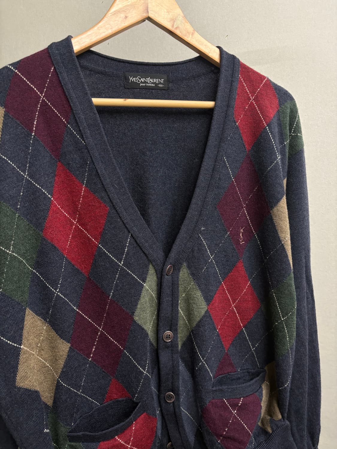 입생로랑 00s 아가일패턴 가디건 상품이미지1