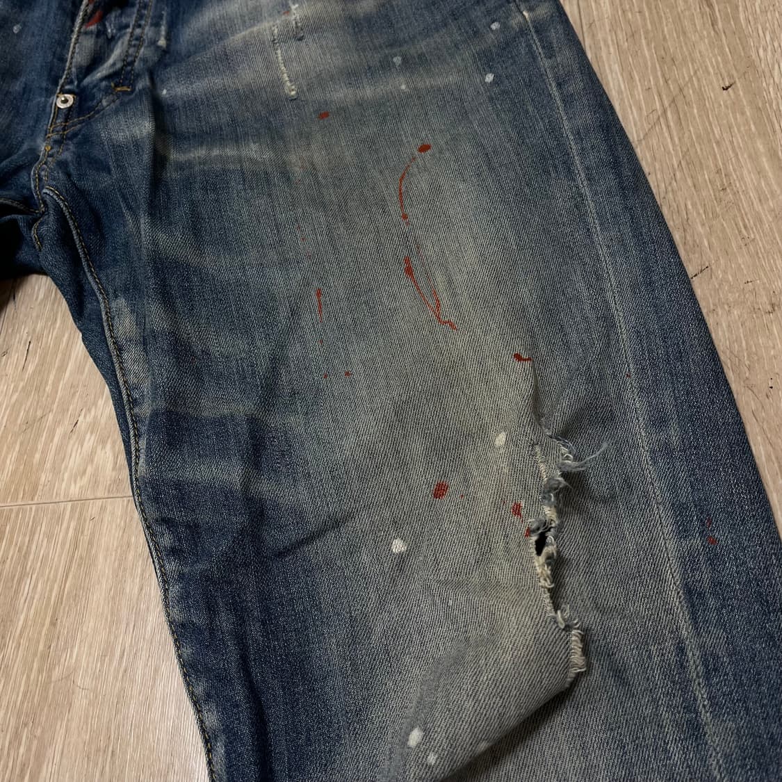 디스퀘어드2 페인팅 워싱 데님 청바지 46 상품이미지5