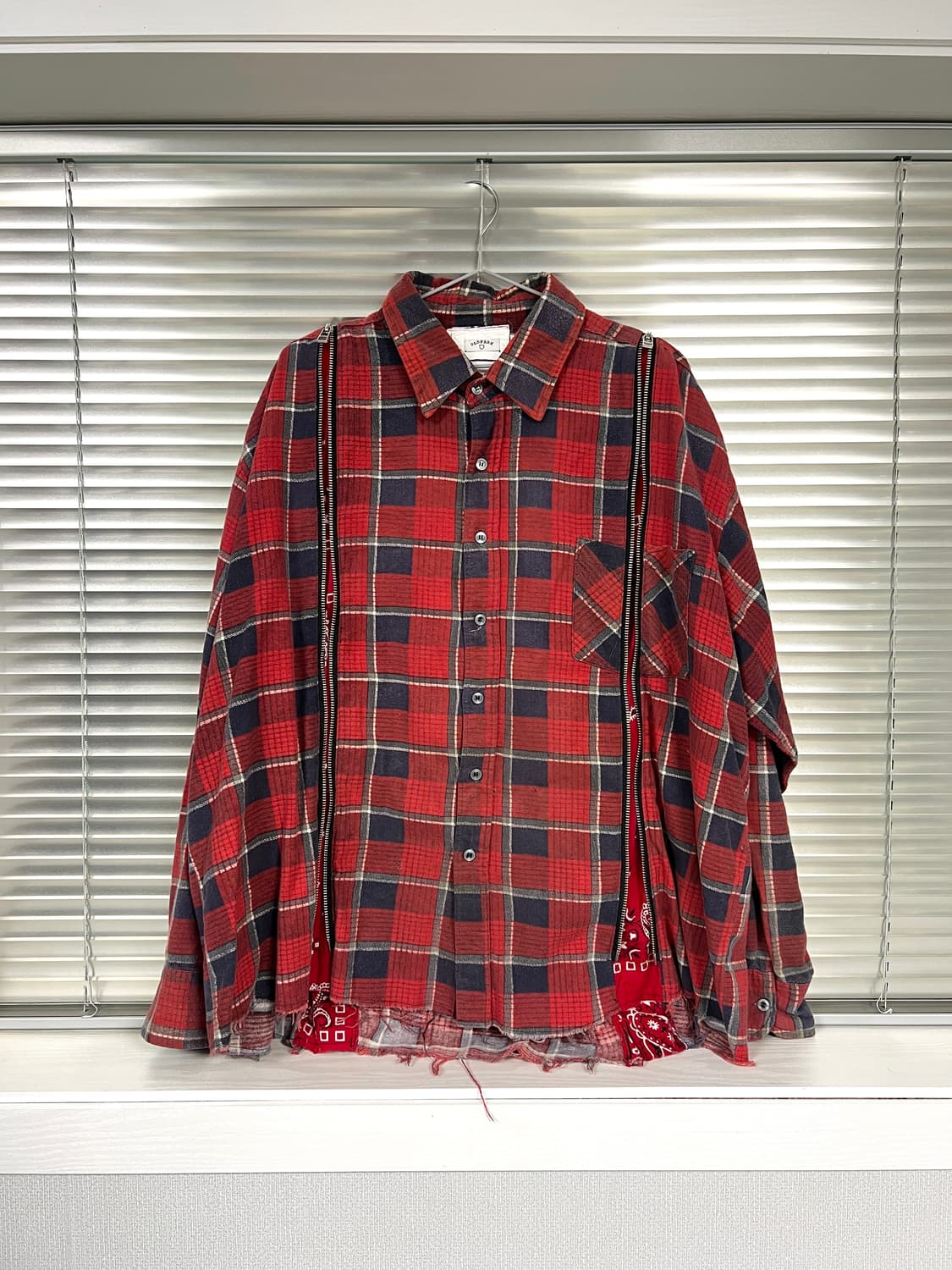 OLDPARK-BANDANA ZIP SHIRT (RED) 상품이미지3