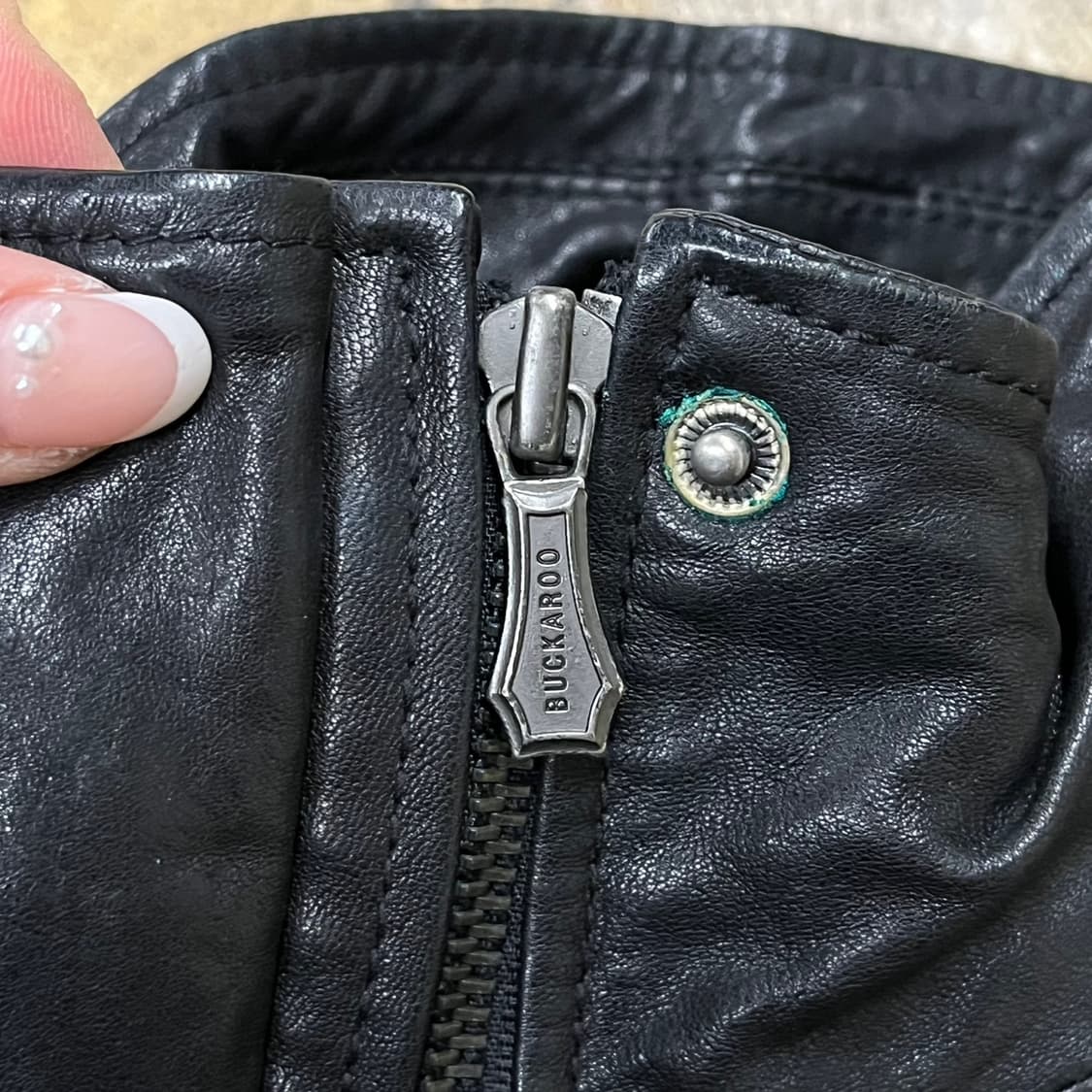 [정품/S] 버커루 블랙 가죽 자켓 라이더 스타일 b18 상품이미지7