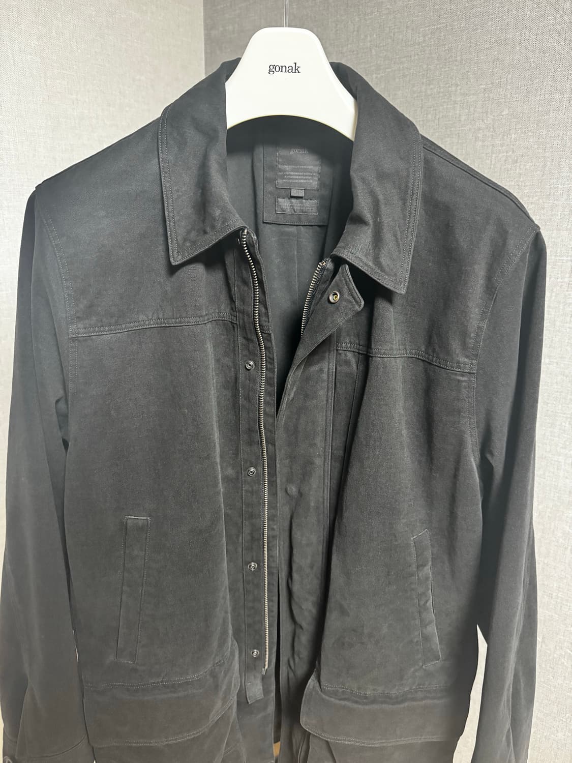 고낙 워시드 헤비코튼 카코트 - dark olive black 1 상품이미지1