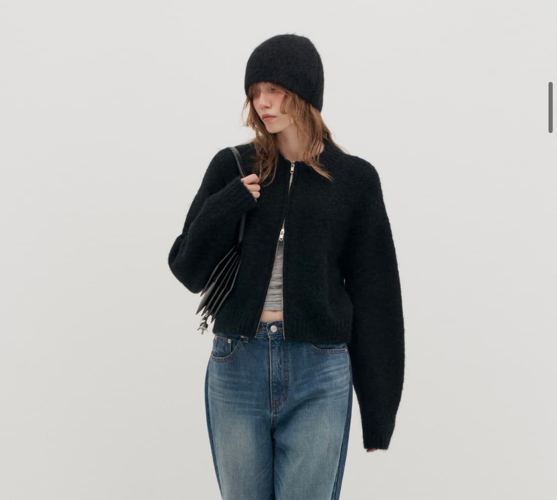 니트 집업 블랙  상품이미지2