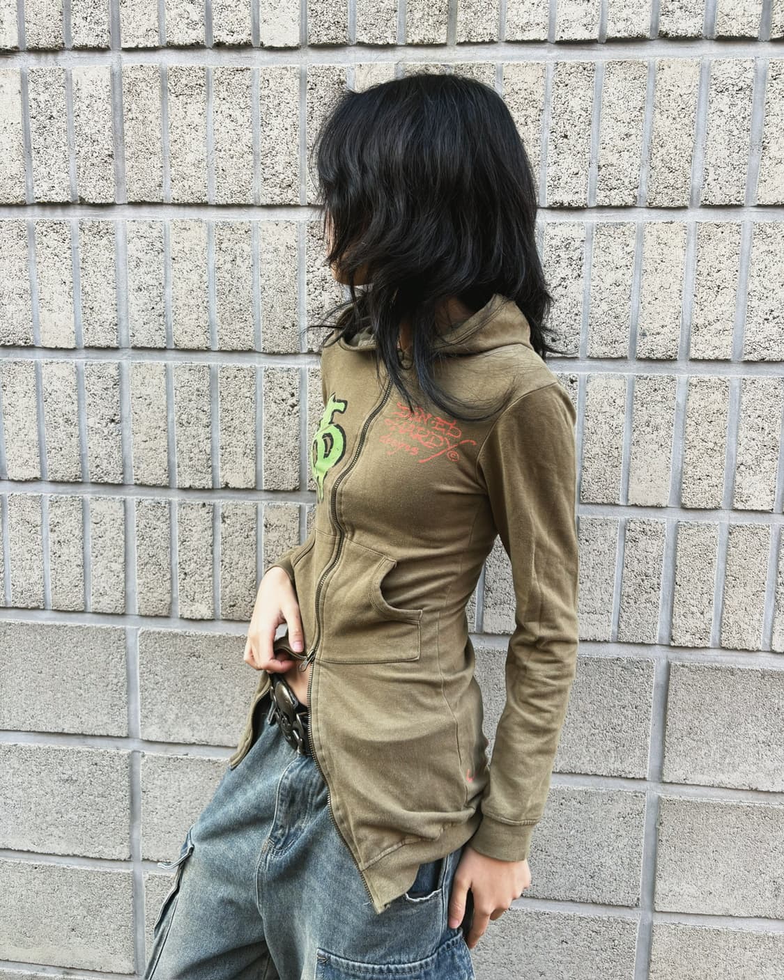 에드하디 롱 슬림 올드스쿨 후드집업 상품이미지2