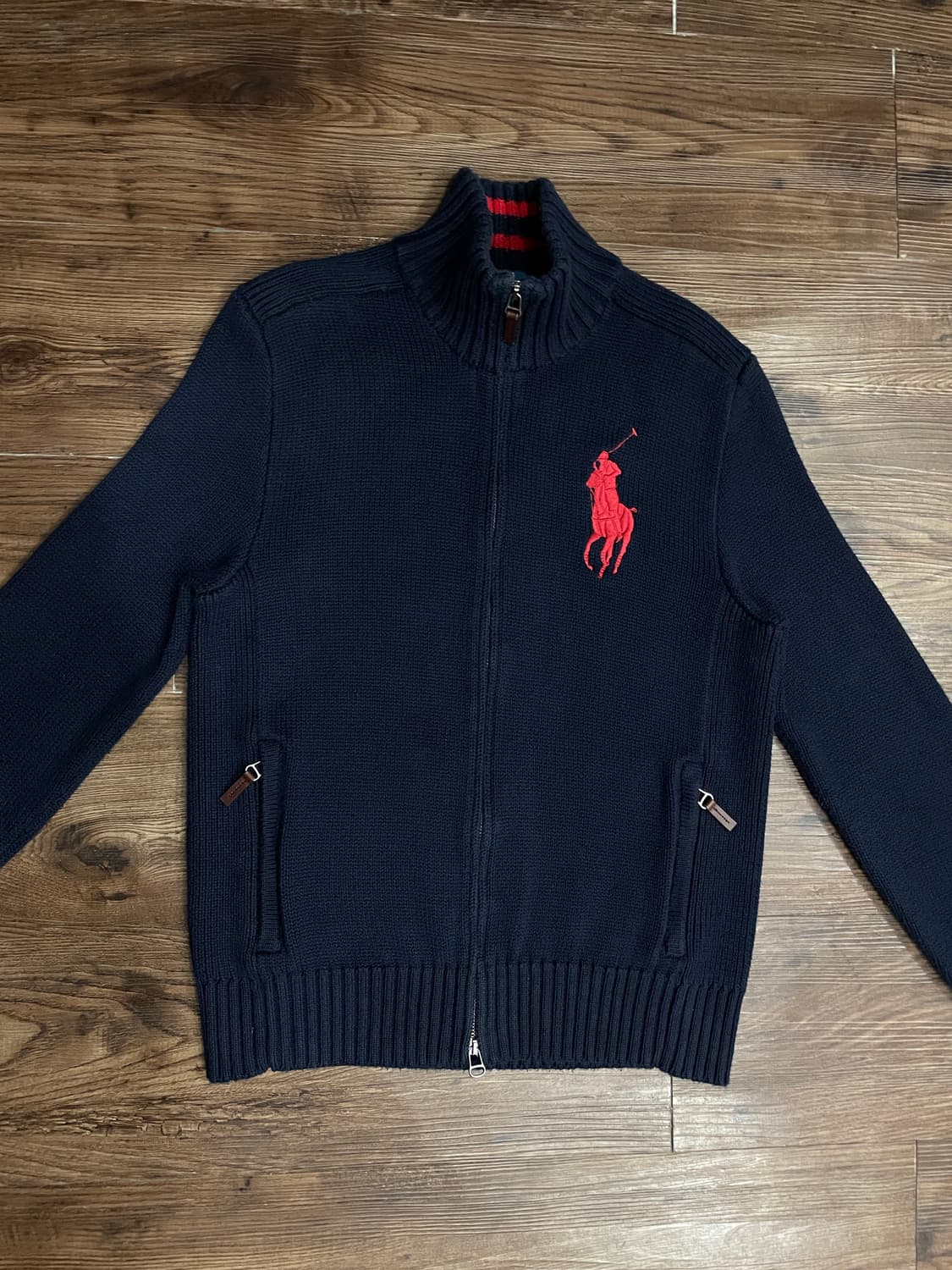 폴로 빅포니 투웨이 코튼 집업 자켓 네이비 상품이미지1