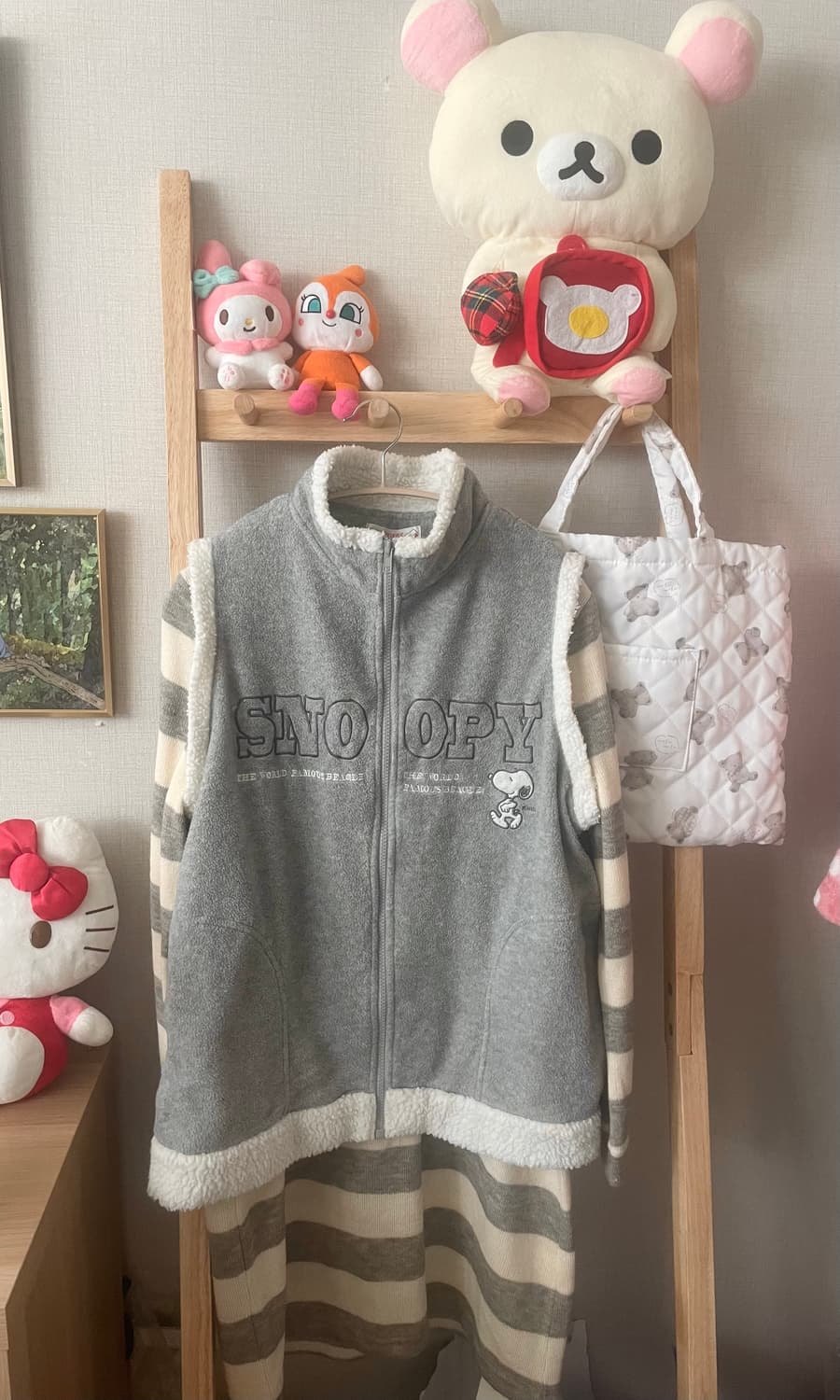 모리걸 빈티지 스누피 조끼 원피스 set 🤍🩶🐾 상품이미지1