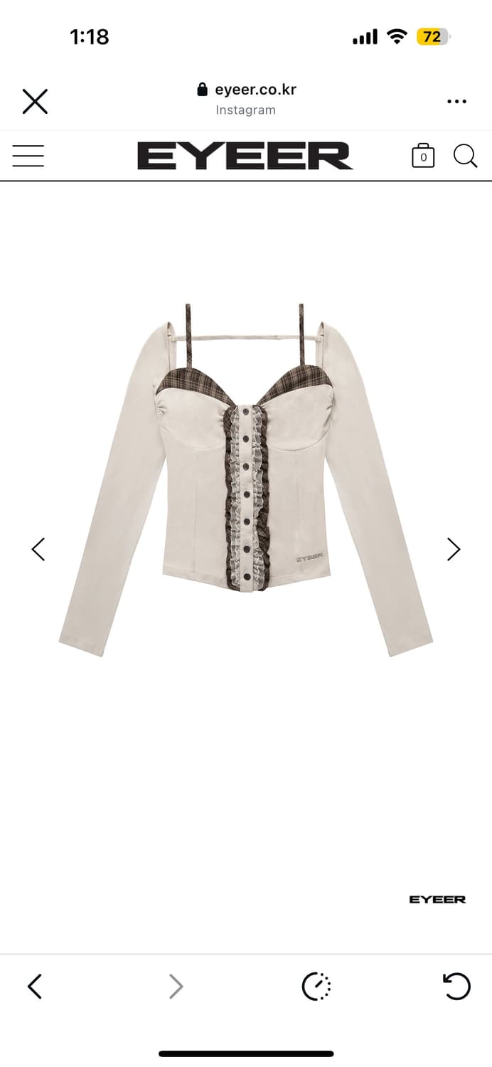 EYEER 체크패턴레이어드 롱슬리브 상품이미지3