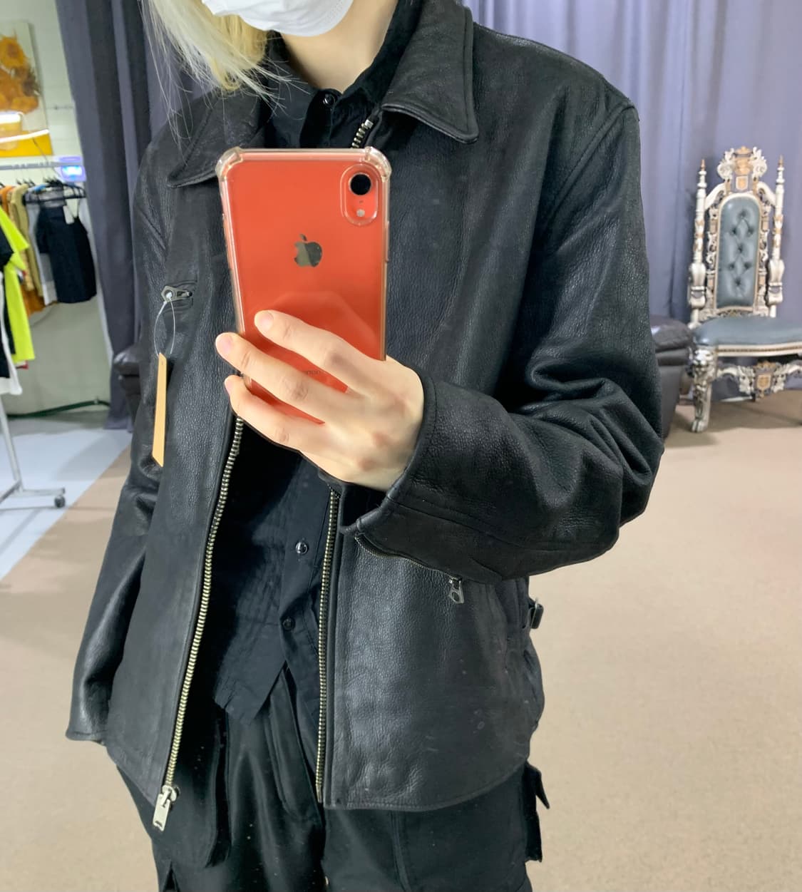 아비렉스 USA 빈티지 벨티드 지퍼 소가죽 리얼 레더 자켓 남성 M 상품이미지7