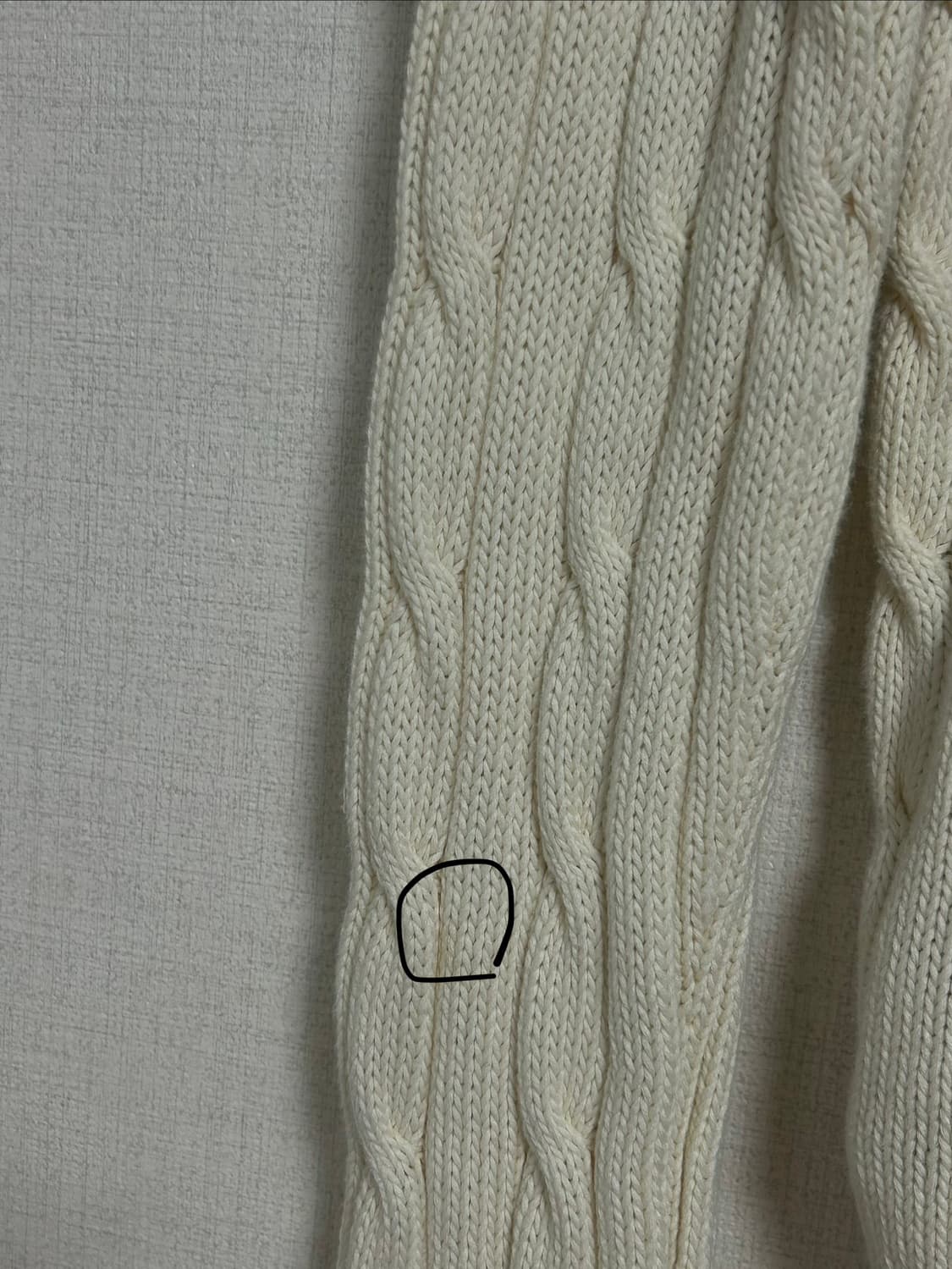 폴로 랄프로렌 신형 꽈배기 니트 아이보리 크림 L  상품이미지7