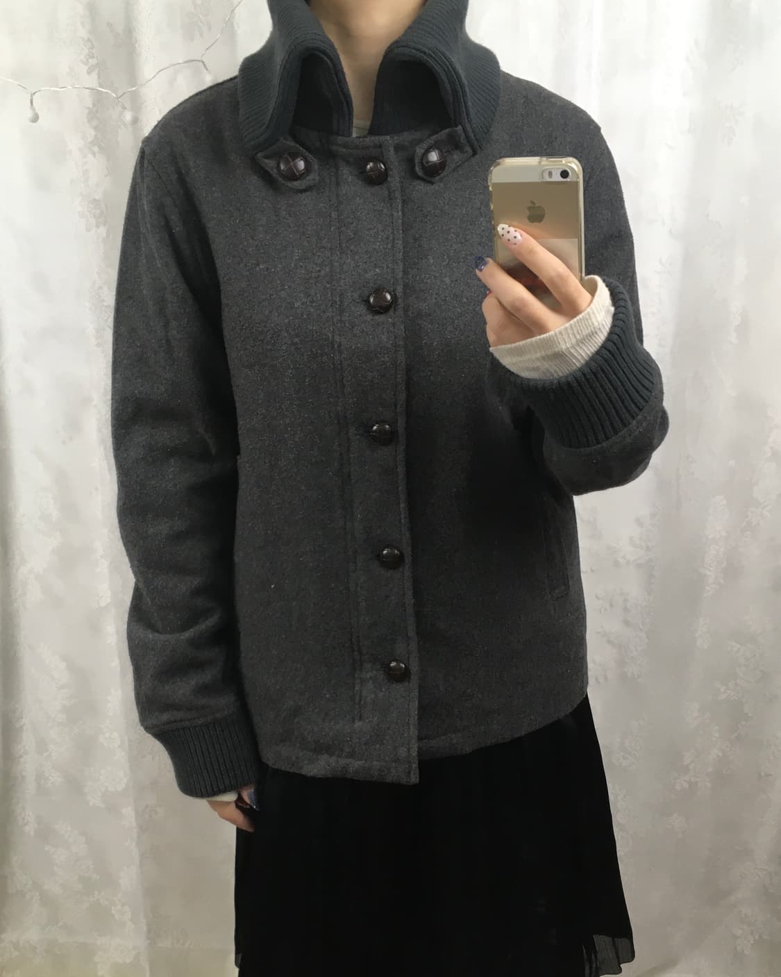 Wool Blend Knit Collar Jacket 상품이미지6