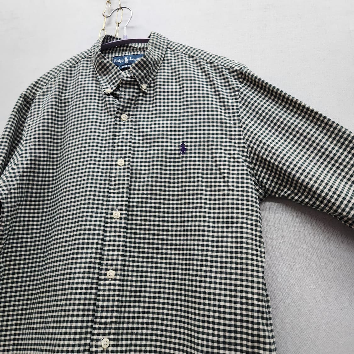 폴로 랄프로렌 깅엄체크 로고 셔츠 L(L) 상품이미지3