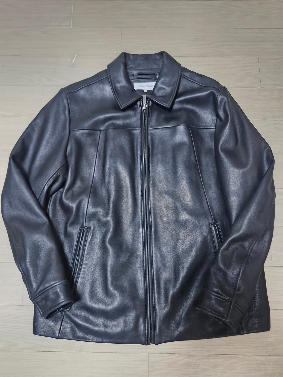[L] 00s 캘빈클라인 양가죽 레더카코트 상품이미지1