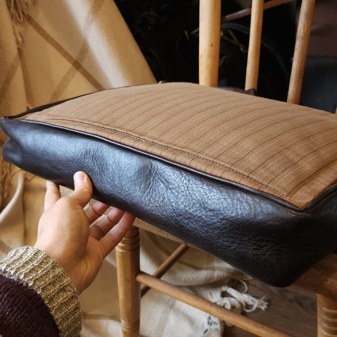 폴로 더블알엘 메신져백 캔버스 레더 크로스백 상품이미지5